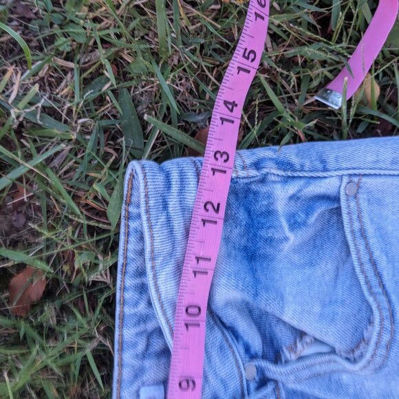 Tinseltown Wide Leg Jeans Juniors 3 Blue Light Stone Butterfly Print High Rise - Picture 5 of 5